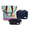 Kit Aerolook - Tote Brasco + Pochete Eclipse, Azul Respiro e Preta, Nécessaire Hotel Azul Aurora da Allcatrazes