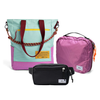 Kit Aerolook - Tote Brasco + Pochete Eclipse, Azul Respiro e Preta, Nécessaire Hotel Rosa da Allcatrazes