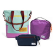 Kit Aerolook - Tote Brasco + Pochete Minuano, Azul Respiro e Azul Aurora, Nécessaire Hotel Roxa da Allcatrazes