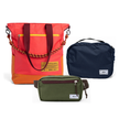 Kit Aerolook - Tote Brasco + Pochete Minuano, Coral Esquina e Verde Araucária, Nécessaire Hotel Azul Aurora da Allcatrazes