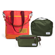 Kit Aerolook - Tote Brasco + Pochete Minuano, Coral Esquina e Verde Araucária, Nécessaire Hotel Verde Araucária da Allcatrazes