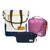 Kit Aerolook - Tote Brasco + Pochete Minuano, Off White Encontro e Azul Aurora, Nécessaire Hotel Rosa da Allcatrazes