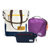 Kit Aerolook - Tote Brasco + Pochete Minuano, Off White Encontro e Azul Aurora, Nécessaire Hotel Roxa da Allcatrazes