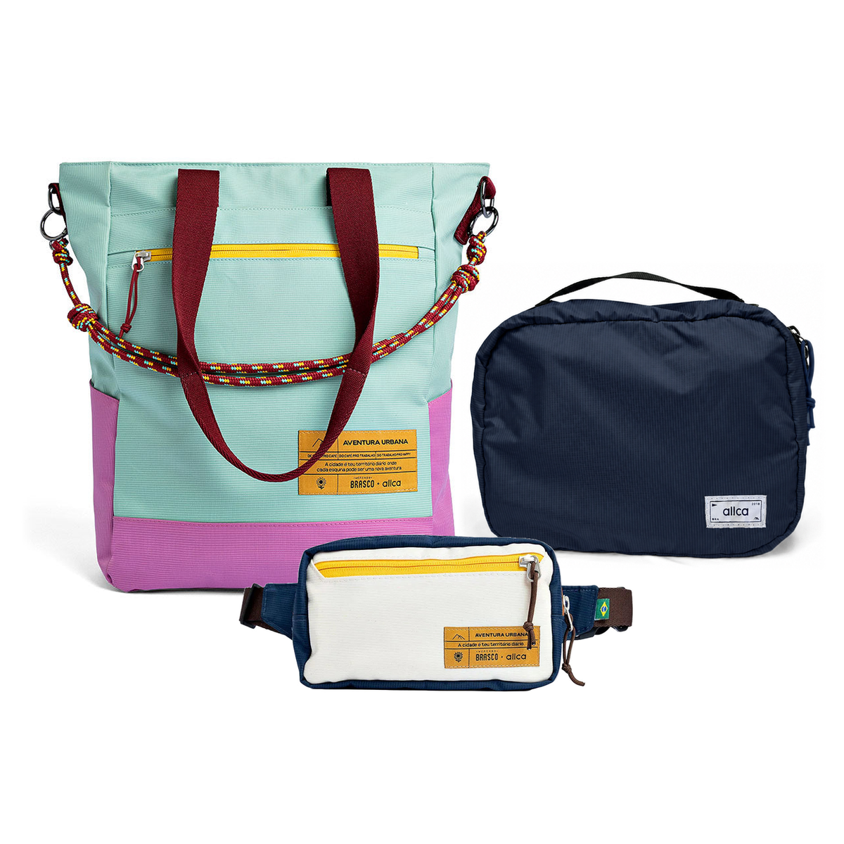 Kit Aerolook - Brasco, Azul Respiro e Off White Encontro, Nécessaire Hotel Azul Aurora da Allcatrazes