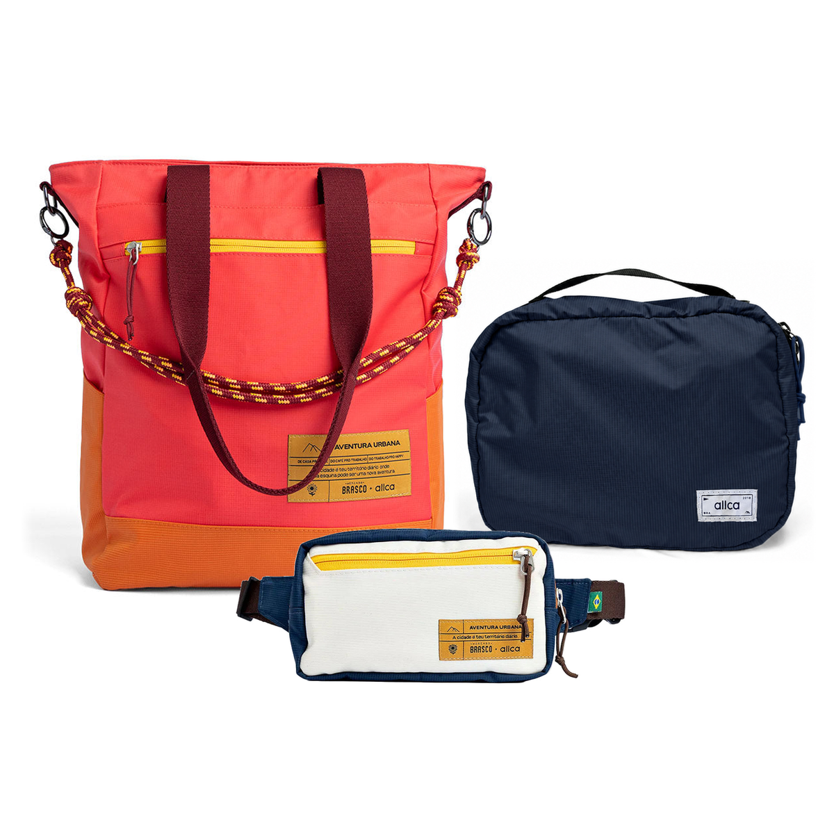 Kit Aerolook - Brasco, Coral Esquina e Off White Encontro, Nécessaire Hotel Azul Aurora da Allcatrazes