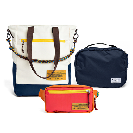 Kit Aerolook - Brasco, Off White Encontro e Coral Esquina, Nécessaire Hotel Azul Aurora da Allcatrazes