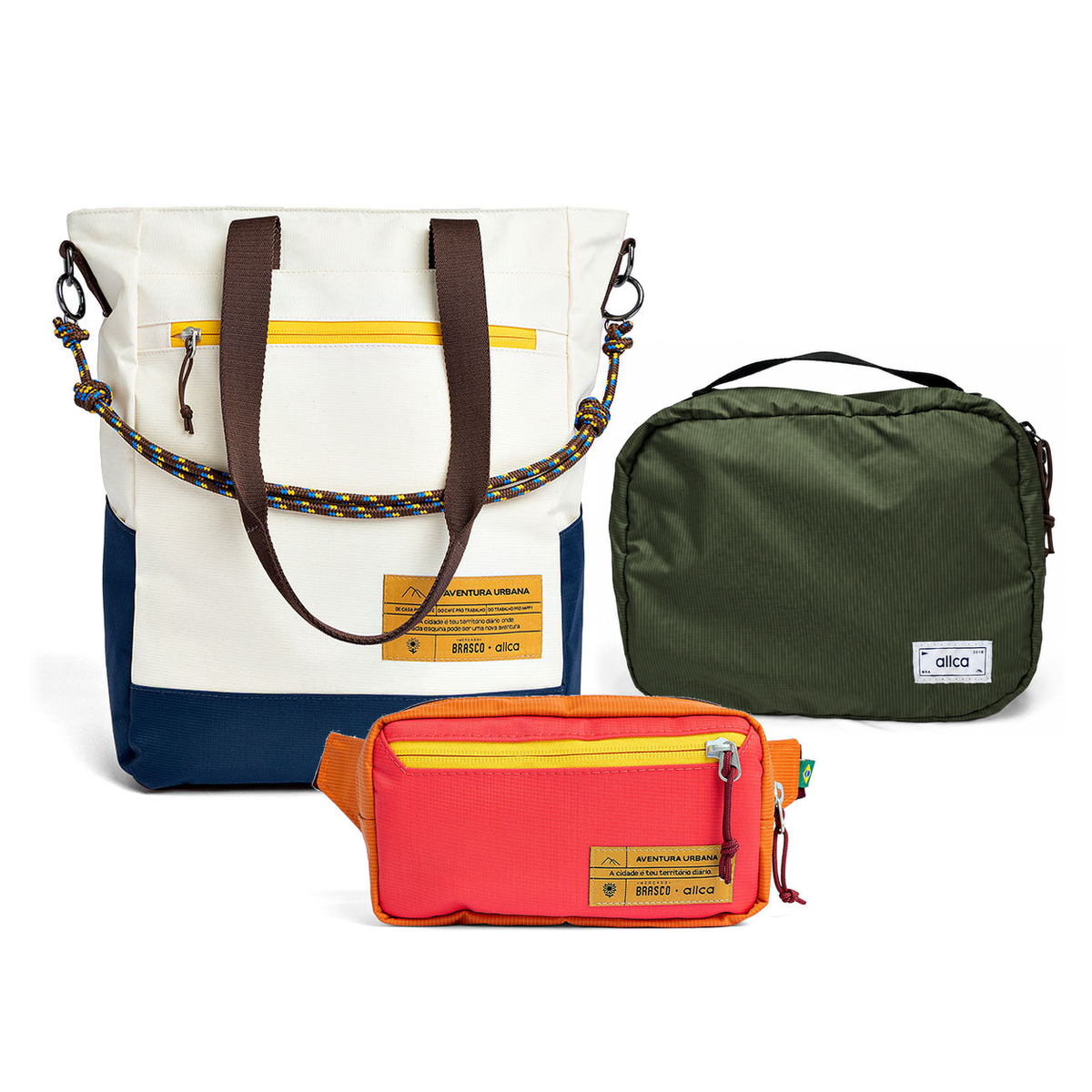 Kit Aerolook - Brasco, Off White Encontro e Coral Esquina, Nécessaire Hotel Verde Araucária da Allcatrazes