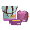 Kit Aerolook - Tote Brasco + Pochete The Summer Hunter, Azul Respiro e Roxo Viagem, Nécessaire Hotel Rosa da Allcatrazes