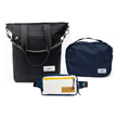 Kit Aerolook - Tote Eclipse + Pochete Brasco, Preto Infinito e Off White Encontro, Nécessaire Hotel Azul Aurora da Allcatrazes