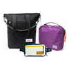 Kit Aerolook - Tote Eclipse + Pochete Brasco, Preto Infinito e Off White Encontro, Nécessaire Hotel Roxa da Allcatrazes