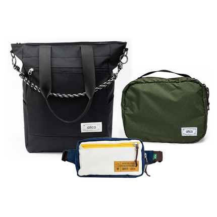 Kit Aerolook - Tote Eclipse + Pochete Brasco, Preto Infinito e Off White Encontro, Nécessaire Hotel Verde Araucária da Allcatrazes