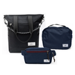 Kit Aerolook - Tote Eclipse + Pochete Minuano, Preto Infinito e Azul Aurora, Nécessaire Hotel Azul Aurora da Allcatrazes