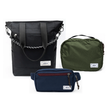 Kit Aerolook - Tote Eclipse + Pochete Minuano, Preto Infinito e Azul Aurora, Nécessaire Hotel Verde Araucária da Allcatrazes