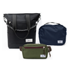 Kit Aerolook - Tote Eclipse + Pochete Minuano, Preto Infinito e Verde Araucária, Nécessaire Hotel Azul Aurora da Allcatrazes