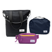 Kit Aerolook - Tote Eclipse + Pochete The Summer Hunter, Preto Infinito e Roxo Viagem, Nécessaire Hotel Azul Aurora da Allcatrazes