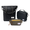 Kit Aerolook com Tote Eclipse e Pochete The Summer Hunter, Preto Infinito e Verde Cachoeira, com Nécessaire Hotel preta da Allcatrazes