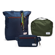 Kit Aerolook Minuano com Tote Azul Aurora com charm, Pochete Azul Aurora e Nécessaire Hotel Verde Araucária da Allcatrazes