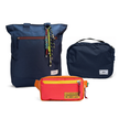 Kit Aerolook - Tote Minuano + Pochete Brasco, Azul Aurora e Coral Esquina, Nécessaire Hotel Azul Aurora da Allcatrazes