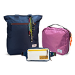 Kit Aerolook - Tote Minuano + Pochete Brasco, Azul Aurora e Off White Encontro, Nécessaire Hotel Rosa da Allcatrazes