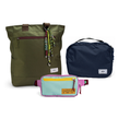 Kit Aerolook - Tote Minuano + Pochete Brasco, Verde Araucária e Azul Respiro, Nécessaire Hotel Azul Aurora da Allcatrazes