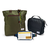 Kit Aerolook com Tote Minuano e Pochete Brasco, Verde Araucária e Off White Encontro, com Nécessaire Hotel preta da Allcatrazes