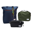 Kit Aerolook - Tote Minuano + Pochete Eclipse, Azul Aurora e Preta, Nécessaire Hotel Verde Araucária da Allcatrazes