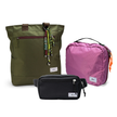 Kit Aerolook - Tote Minuano + Pochete Eclipse, Verde Araucária e Preta, Nécessaire Hotel Rosa da Allcatrazes