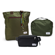 Kit Aerolook - Tote Minuano + Pochete Eclipse, Verde Araucária e Preta, Nécessaire Hotel Verde Araucária da Allcatrazes
