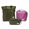 Kit Aerolook Minuano com Tote Verde Araucária com charm, Pochete Verde Araucária e Nécessaire Hotel Rosa da Allcatrazes