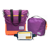 Kit Aerolook - Tote The Summer Hunter + Pochete Brasco, Roxo Viagem e Off White Encontro, Nécessaire Hotel Roxa da Allcatrazes