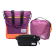 Kit Aerolook - Tote The Summer Hunter + Pochete Eclipse, Roxo Viagem e Preta, Nécessaire Hotel Rosa da Allcatrazes