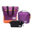 Kit Aerolook - Tote The Summer Hunter + Pochete Eclipse, Roxo Viagem e Preta, Nécessaire Hotel Roxa da Allcatrazes