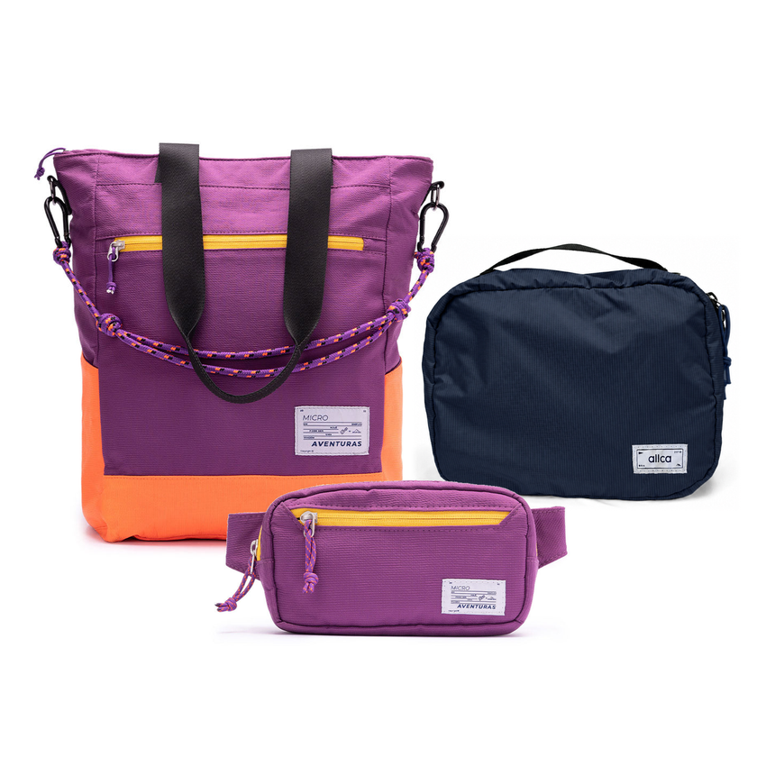 Kit Aerolook - The Summer Hunter, Roxo Viagem e Roxo Viagem, Nécessaire Hotel Azul Aurora da Allcatrazes