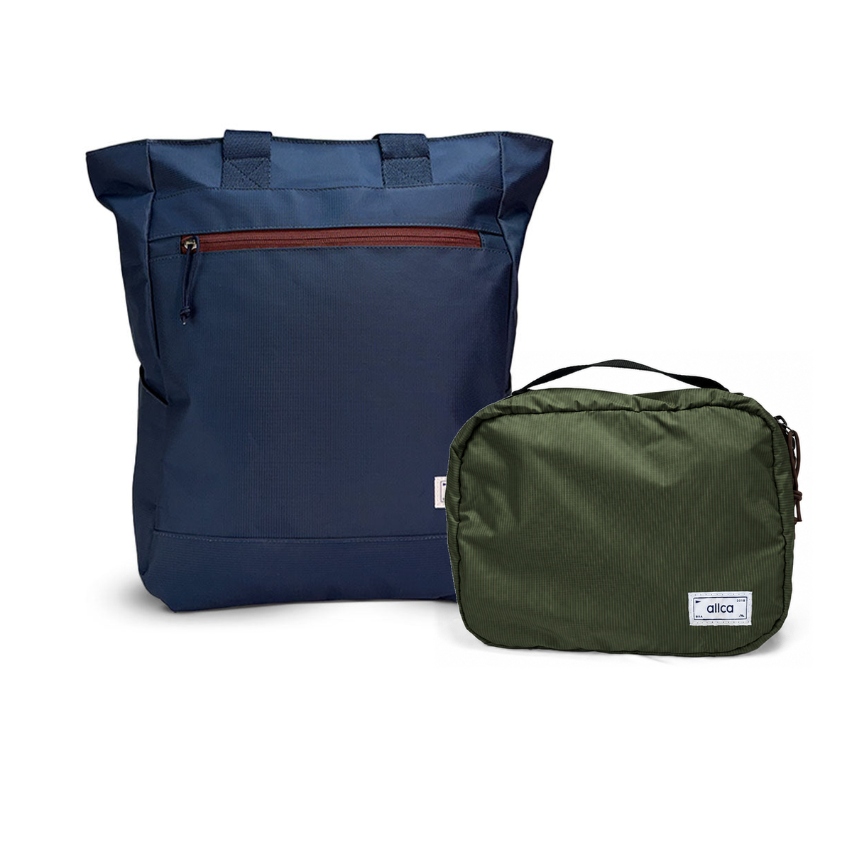 Kit Bagagem de Mão - Minuano, Azul Aurora / Sem Charm e Verde Araucária, Nécessaire Hotel Verde Araucária da Allcatrazes