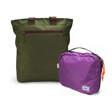Kit Bagagem de Mão - Minuano, Verde Araucária / Sem Charm e Roxa, Nécessaire Hotel Roxa da Allcatrazes