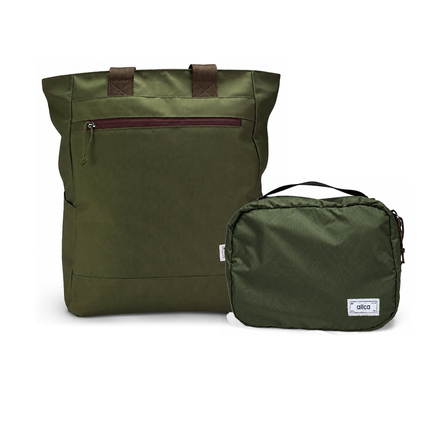Kit Bagagem de Mão - Minuano, Verde Araucária / Sem Charm e Verde Araucária, Nécessaire Hotel Verde Araucária da Allcatrazes