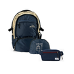 Kit Bagagem Leve - Pochete - Minuano com Mochila Charlie Dobrável 25L Azul Marinho | Areia e Pochete Minuano Azul Aurora da Allcatrazes