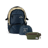 Kit Bagagem Leve - Pochete - Minuano com Mochila Charlie Dobrável 25L Azul Marinho | Areia e Pochete Minuano Verde Araucária da Allcatrazes