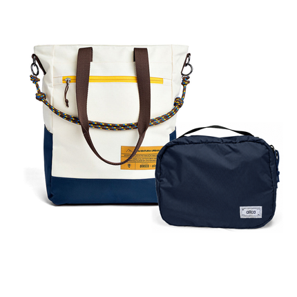 Kit Bagagem de Mão - Brasco, Off White Encontro e Azul Aurora, Nécessaire Hotel Azul Aurora da Allcatrazes