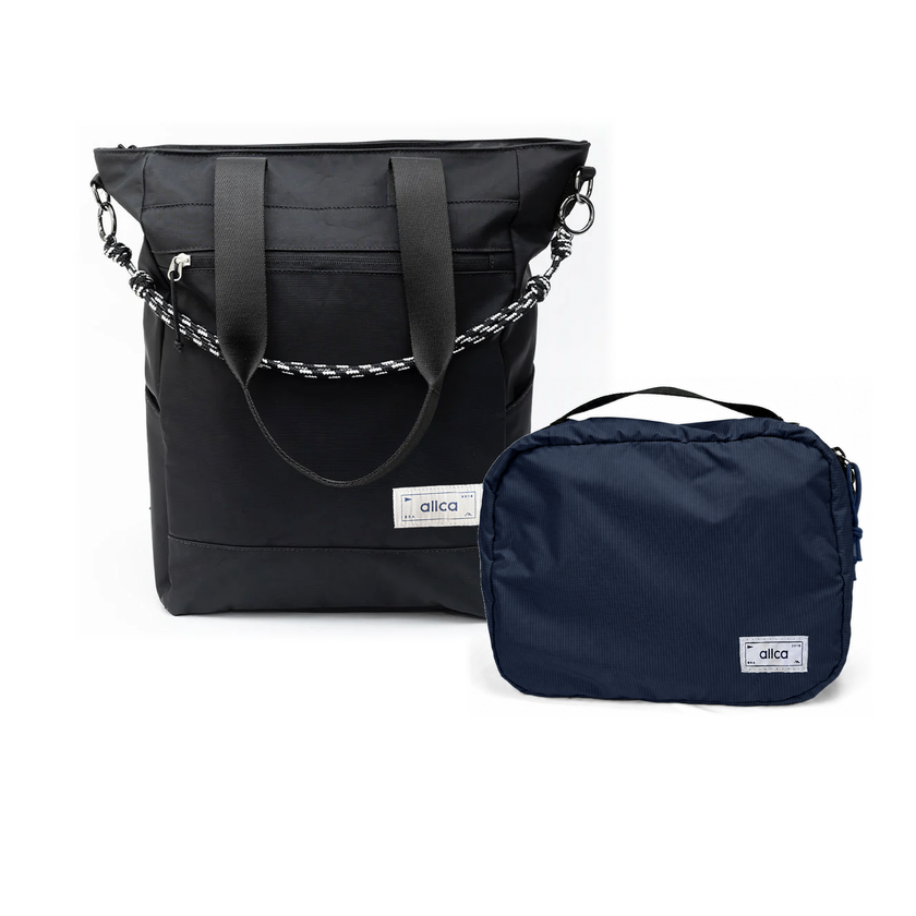 Kit Bagagem de Mão - Eclipse, Preto Infinito e Azul Aurora, Nécessaire Hotel Azul Aurora da Allcatrazes