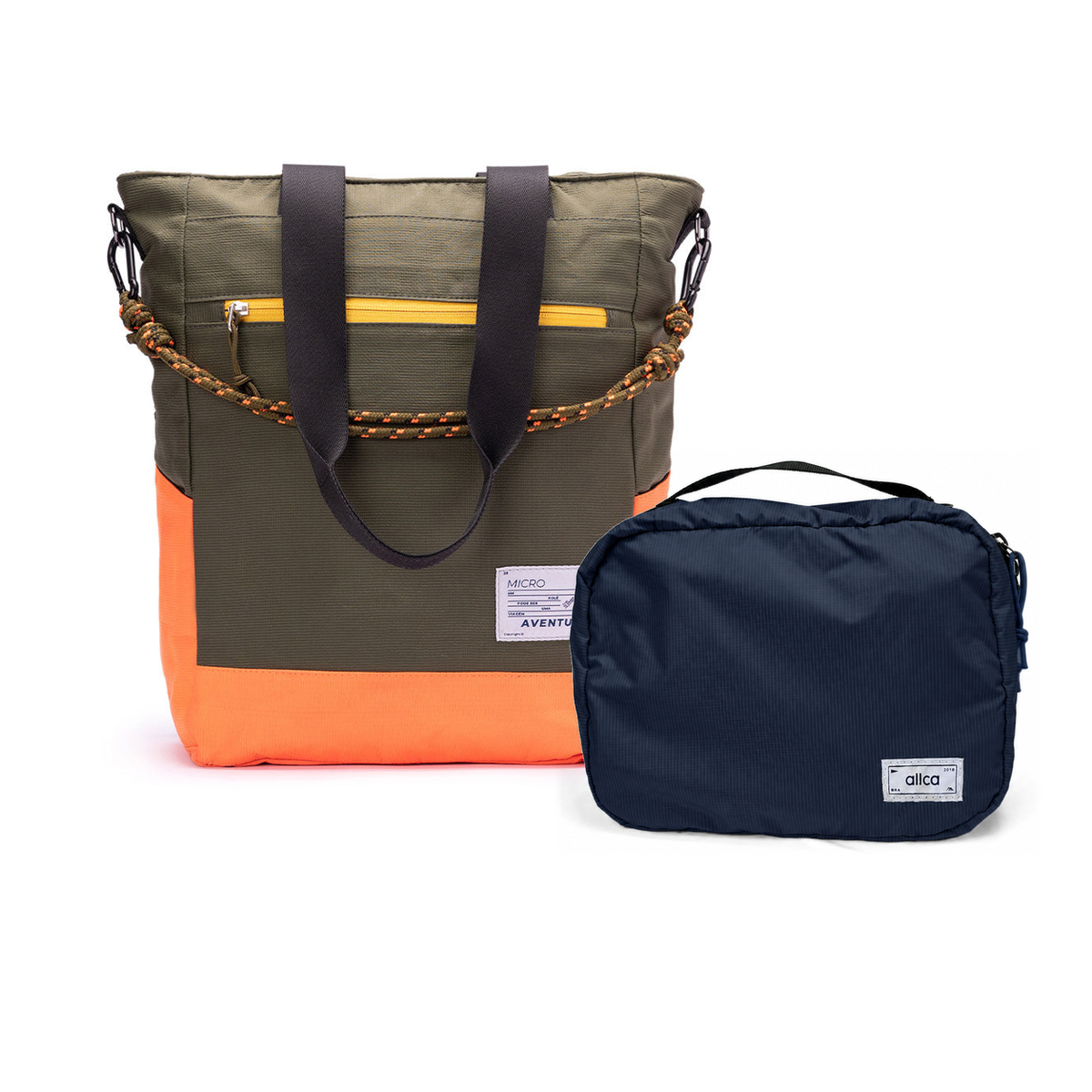 Kit Bagagem de Mão - The Summer Hunter, Verde Cachoeira e Azul Aurora, Nécessaire Hotel Azul Aurora da Allcatrazes