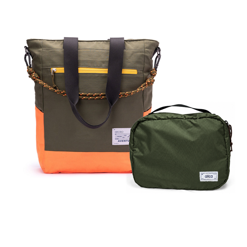Kit Bagagem de Mão - The Summer Hunter, Verde Cachoeira e Verde Araucária, Nécessaire Hotel Verde Araucária da Allcatrazes