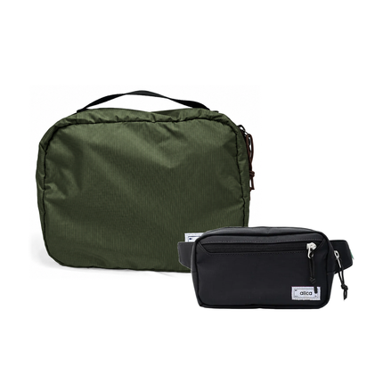 Kit Carry-on - Eclipse, Verde Araucária e Preta, Nécessaire Hotel Verde Araucária da Allcatrazes