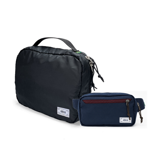Kit Carry-on com Minuano, Preta e Azul Aurora da Allcatrazes