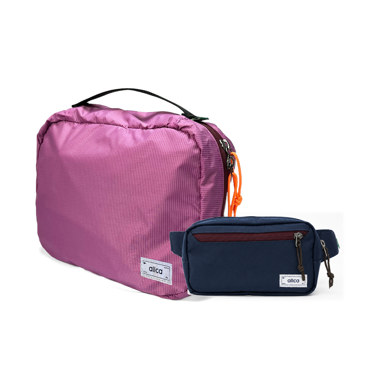 Kit Carry-on - Minuano, Rosa e Azul Aurora, Nécessaire Hotel Rosa da Allcatrazes