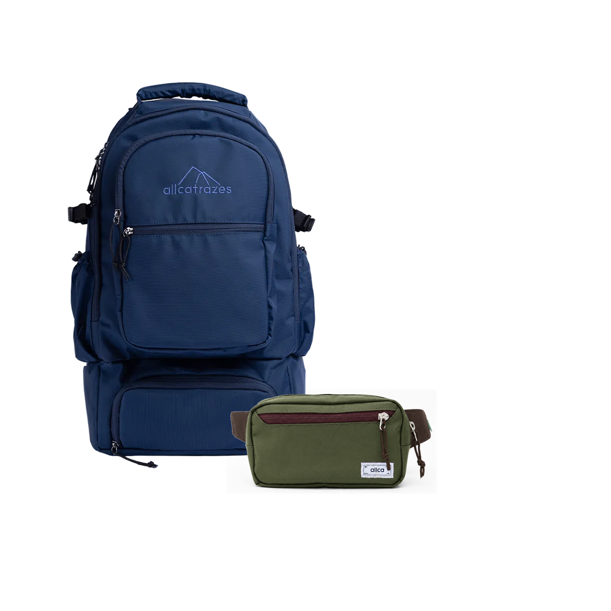 Kit Embarque - Pochete - Minuano com Mochila Alfa 3.0 33L Azul e Pochete Minuano Verde Araucária da Allcatrazes