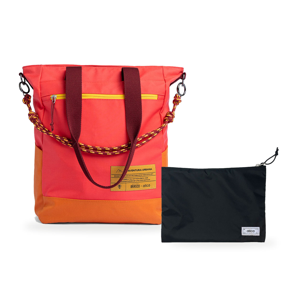Kit Tote + Lima - Brasco — Coral Esquina com Nécessaire Lima Preto