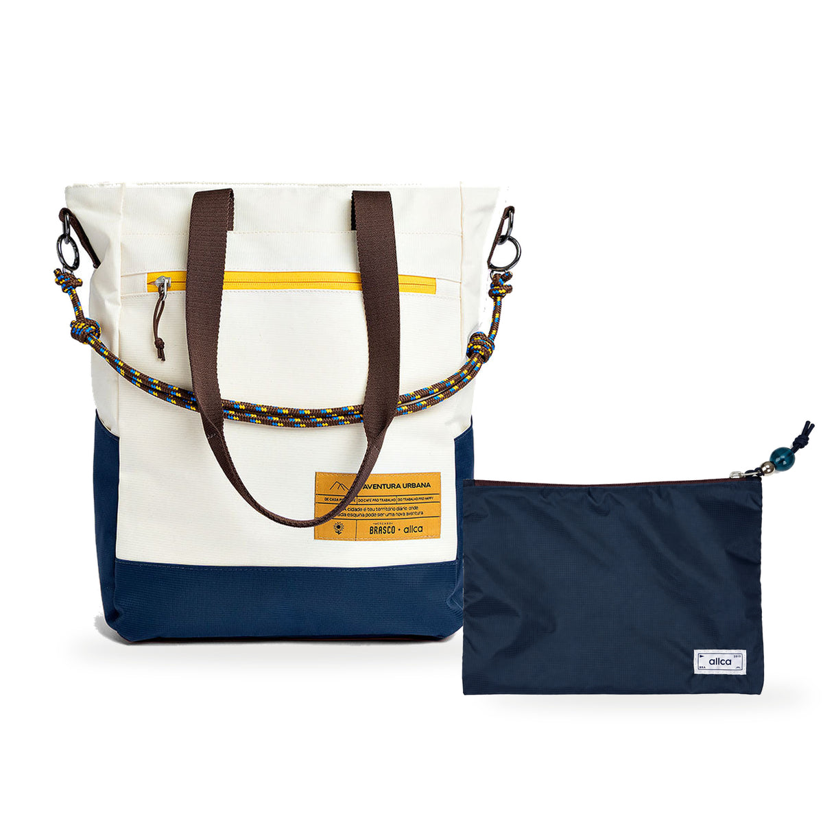 Kit Tote + Lima - Brasco — Off White Encontro com Nécessaire Lima Azul Aurora