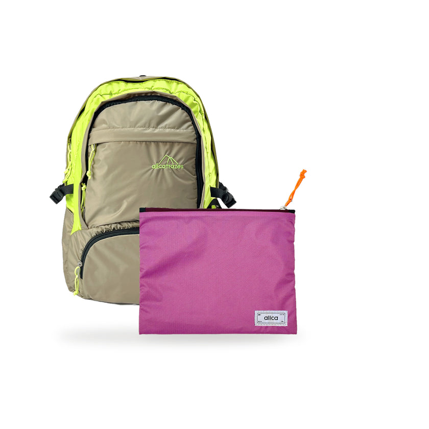 Kit Charlie + Lima — Areia | Amarelo Neon com Nécessaire Lima Rosa