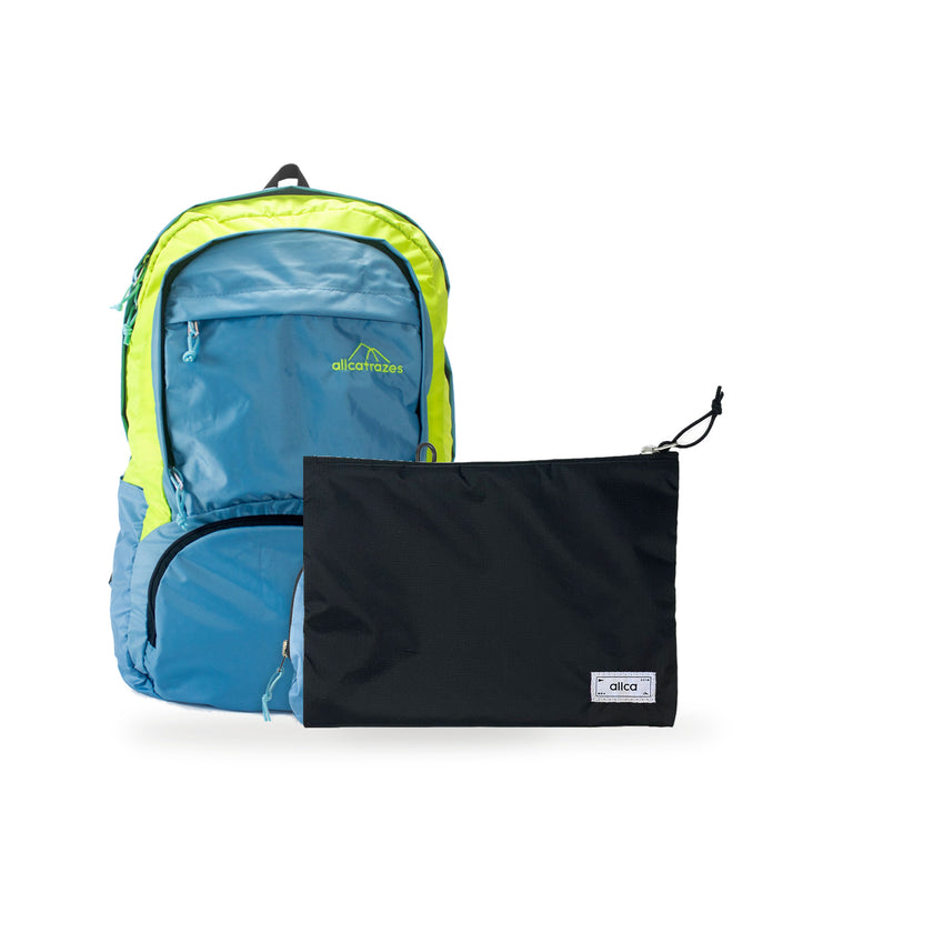 Kit Charlie + Lima — Azul | Amarelo com Nécessaire Lima Preto